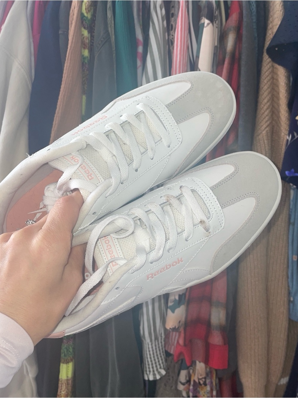 Reebok Women’s White & Light Gray Low-Profile Sneakers
